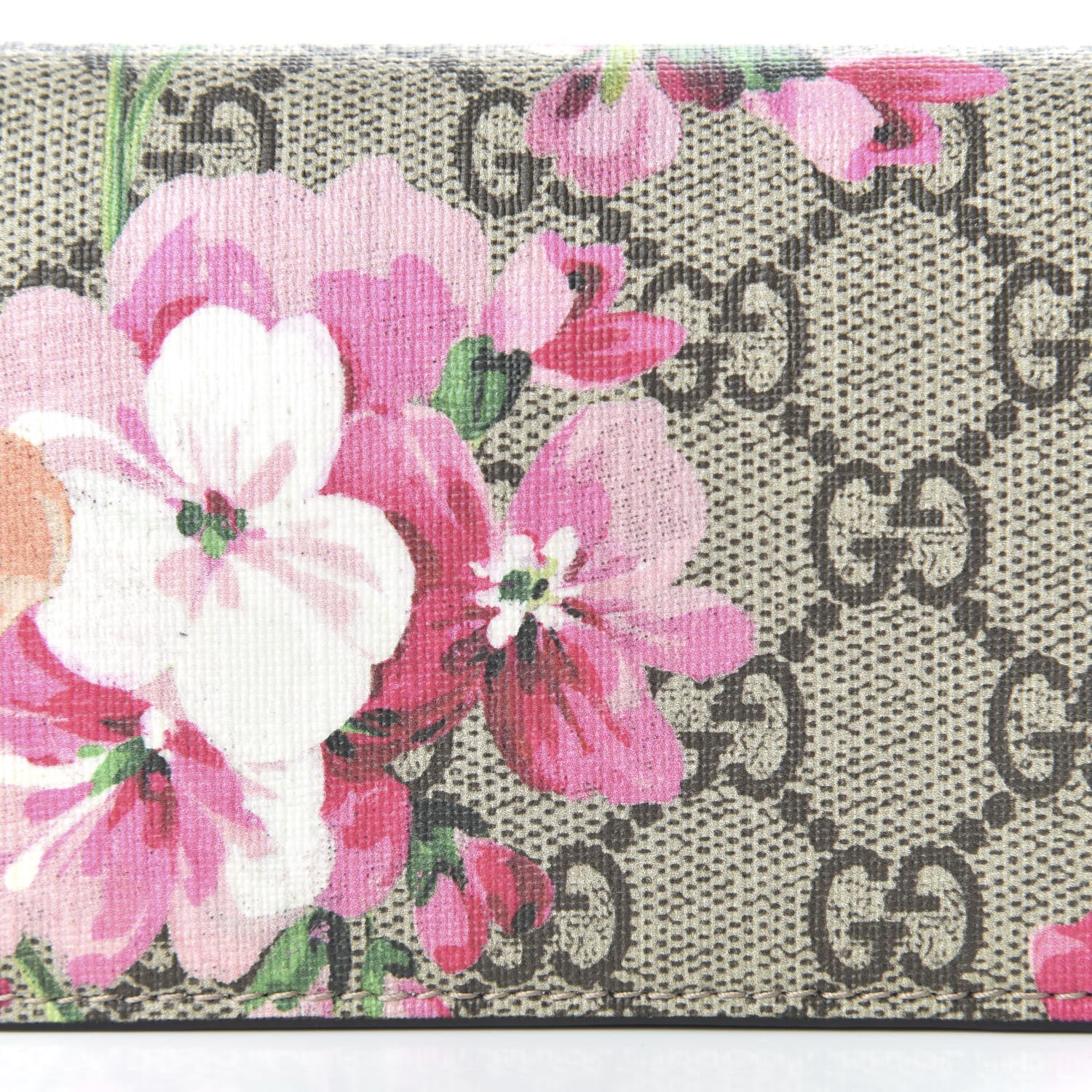 Gucci GG Supreme Monogram Blooms Card Case Beige Multicolor Dry Rose 9 of 10