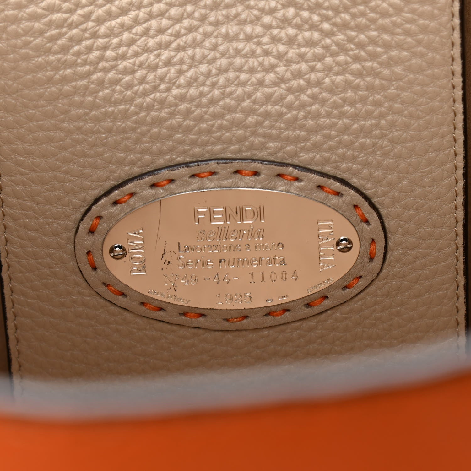 Fendi Cuoio Romano Selleria Bi-Color Carla Shopping Tote Orange Stone 10 of 11