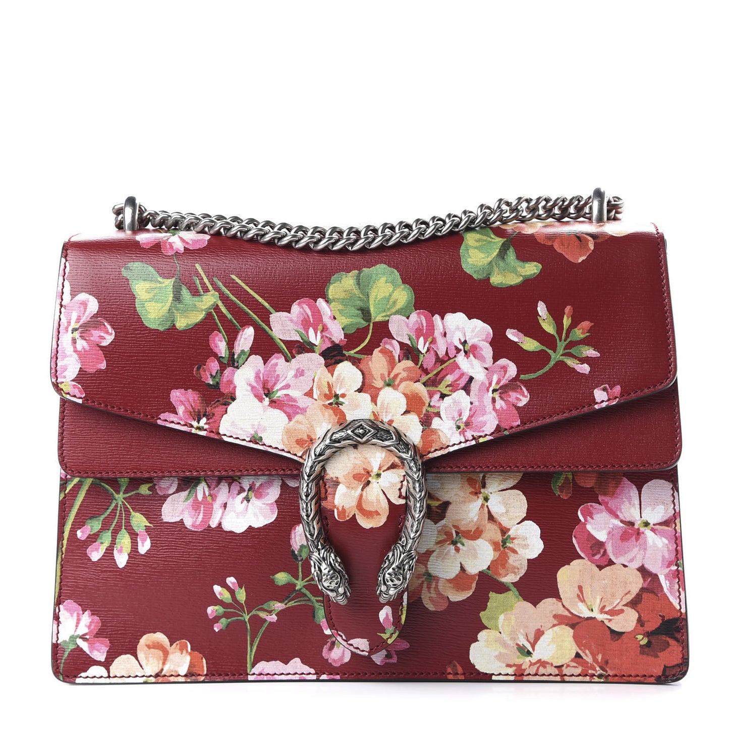 Calfskin Blooms Print Medium Dionysus Shoulder Bag Romantic Cherry Multicolor