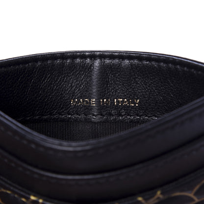 Chanel Lambskin Camellia Embossed Card Holder Black Gold 7 of 9
