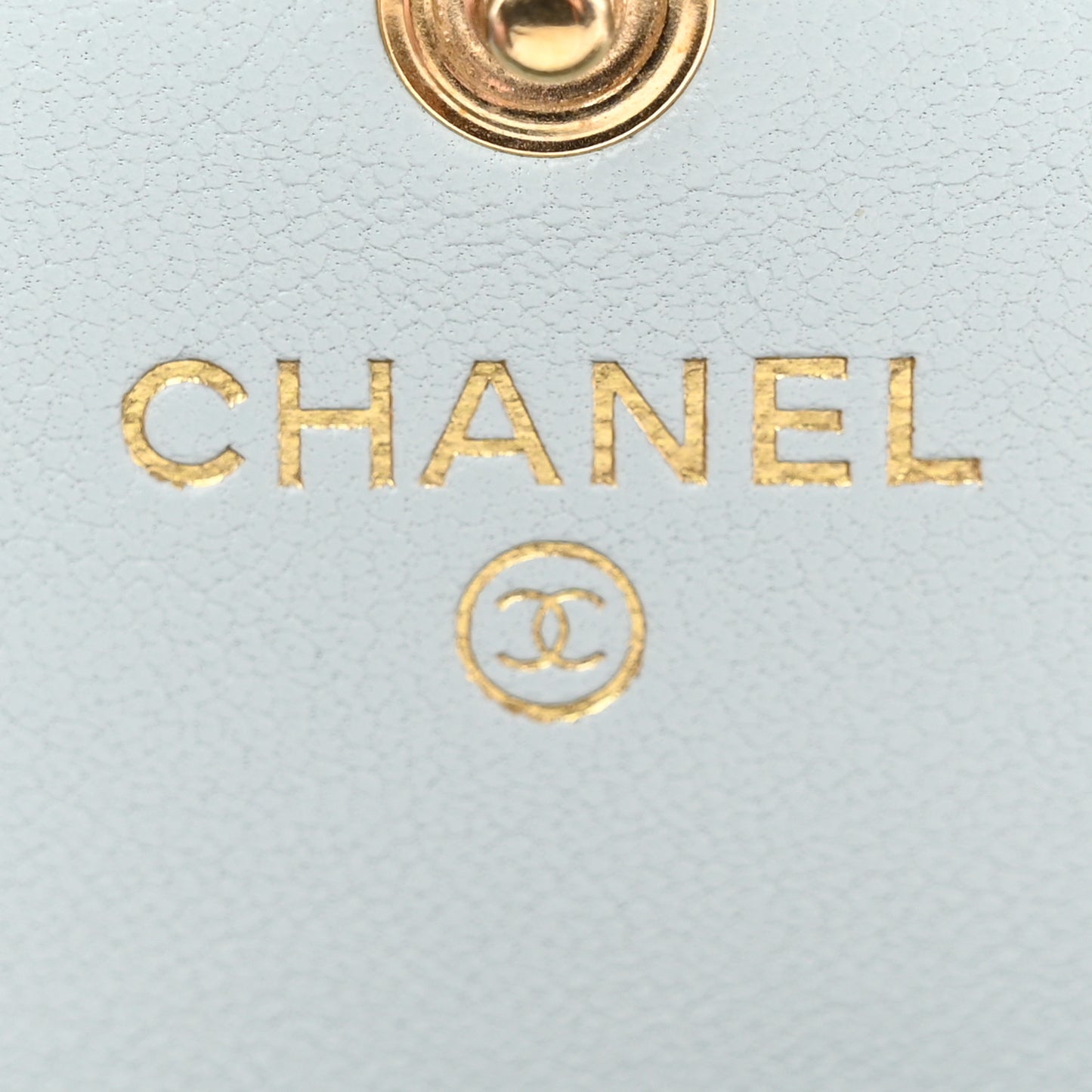 Lambskin Quilted Chanel 19 Flap Wallet Light Blue