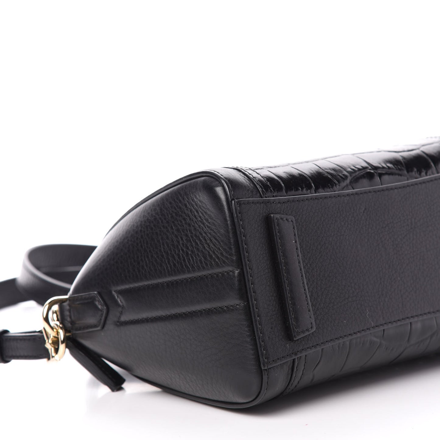 Calfskin Crocodile Embossed Antigona Black