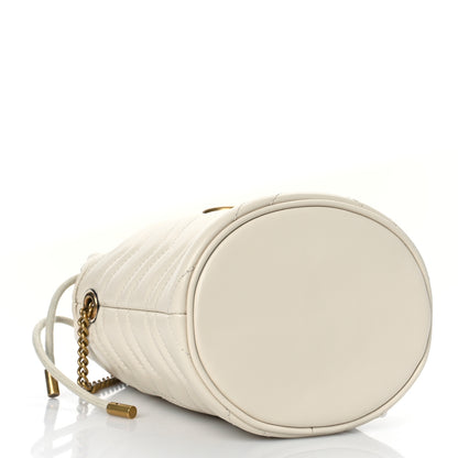 Gucci Calfskin Matelasse Mini GG Marmont 2.0 Bucket Bag White 4 of 9