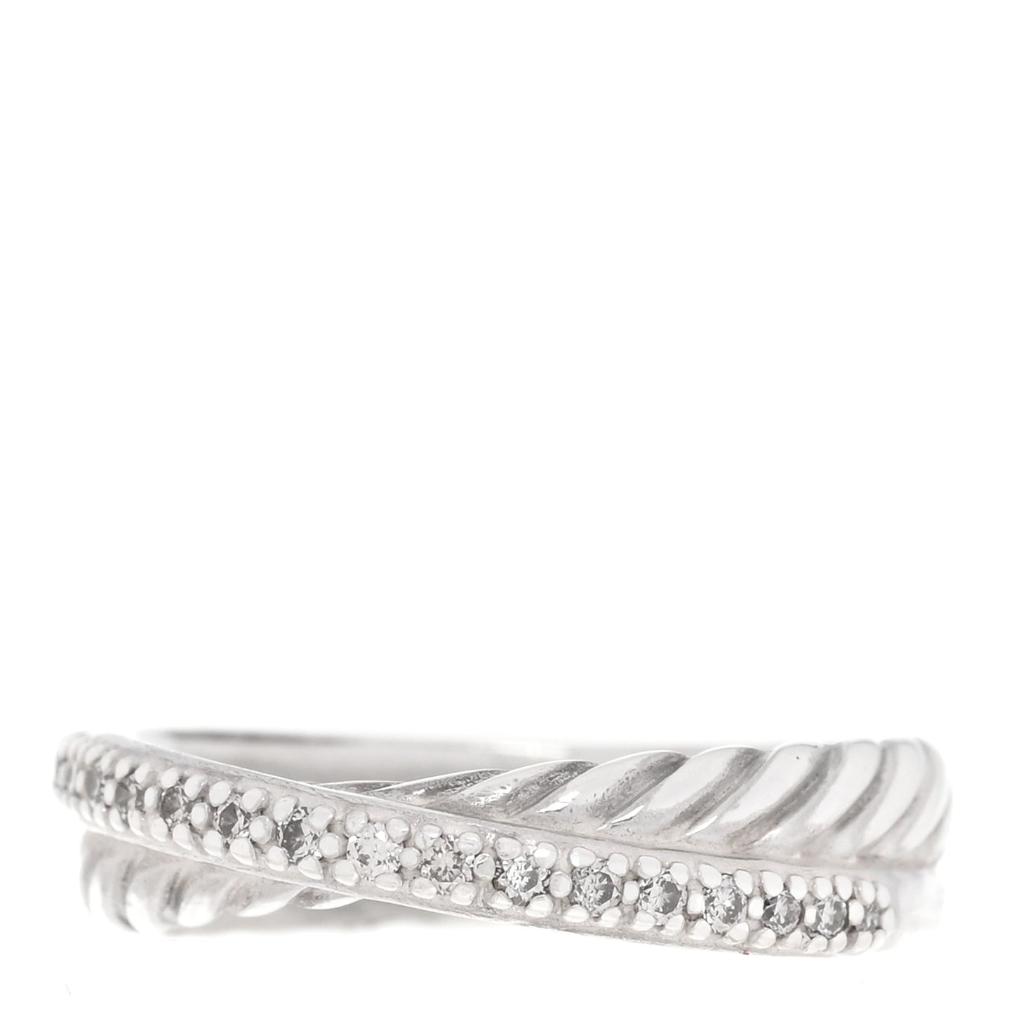 Sterling Silver Diamond 5mm Crossover Ring 54 7