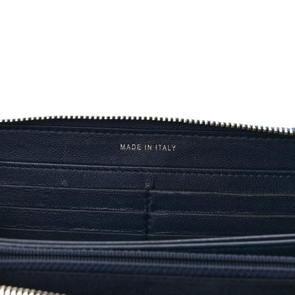 Chanel Calfskin Quilted Large Gusset Zip Around Wallet Blue 6 of 10