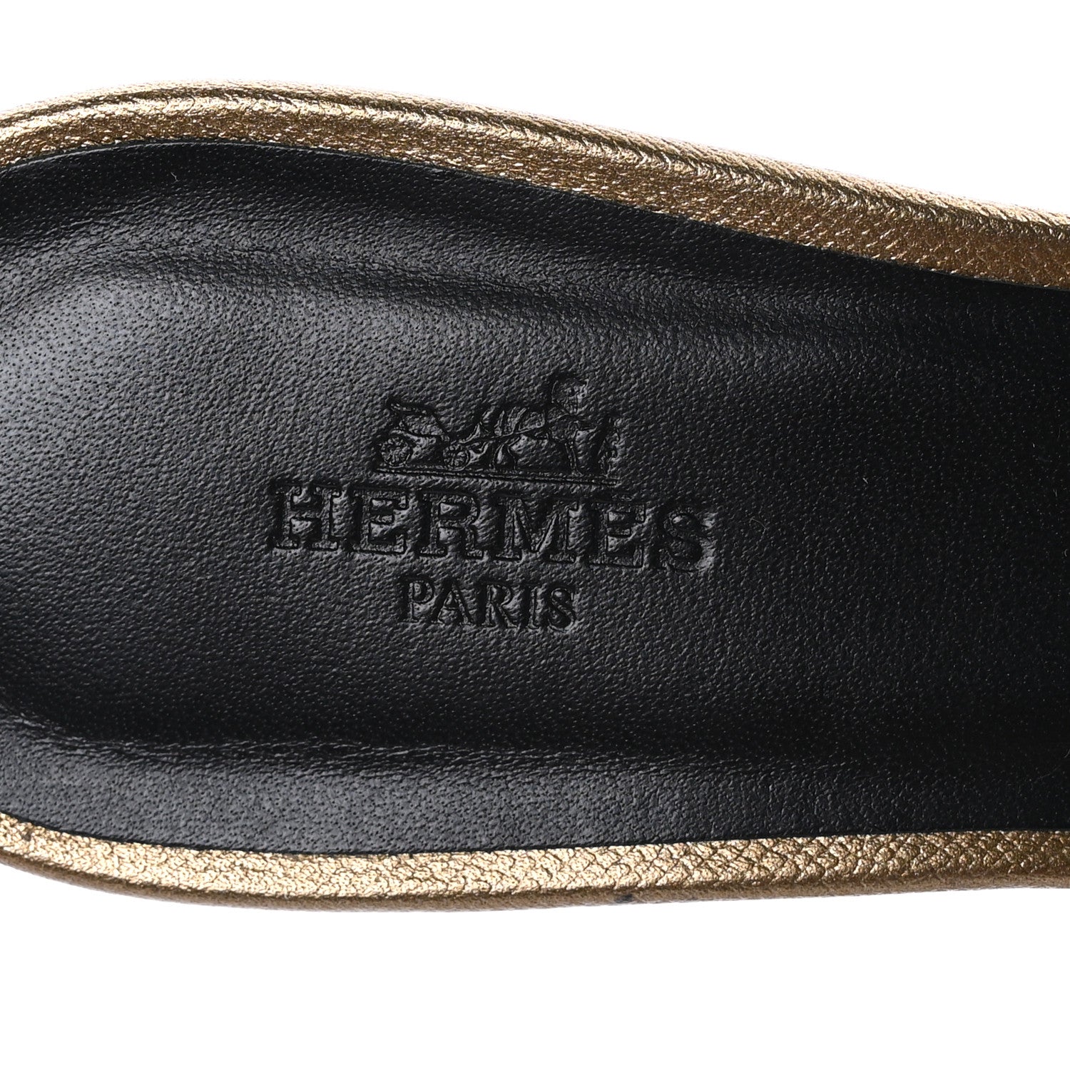 Hermes Metallic Epsom Oasis Sandals 38 Vert Bronze 7 of 9