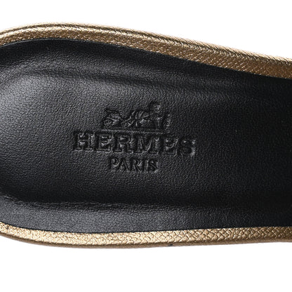 Hermes Metallic Epsom Oasis Sandals 38 Vert Bronze 7 of 9