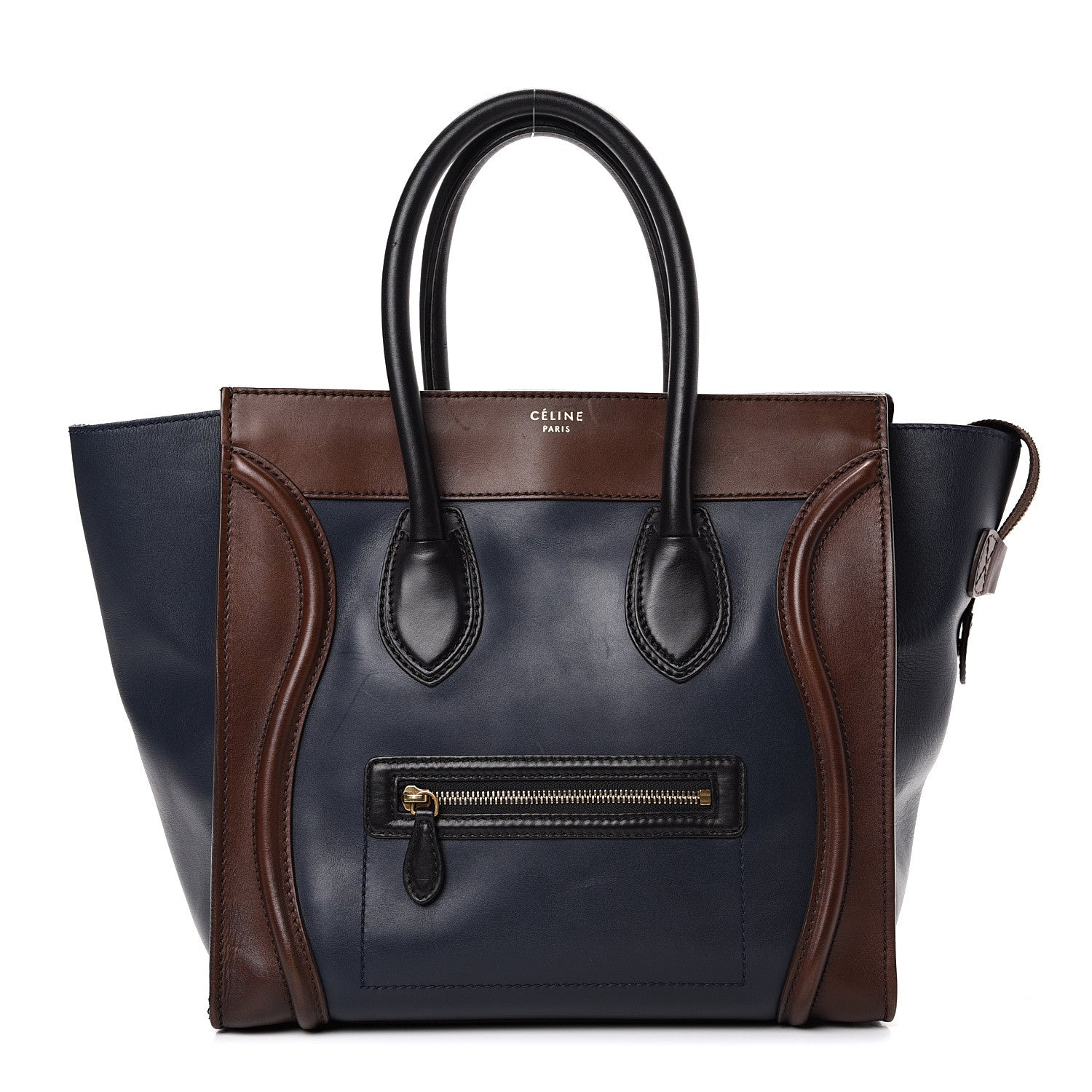 Celine Smooth Calfskin Mini Tri-Color Luggage Navy 1 of 16