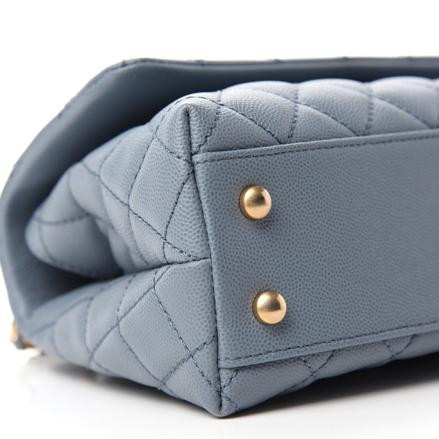 Chanel Caviar Lizard Quilted Mini Coco Handle Flap Light Blue 6 of 10