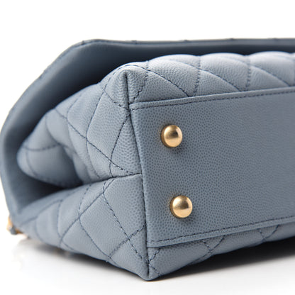 Chanel Caviar Lizard Quilted Mini Coco Handle Flap Light Blue 6 of 10
