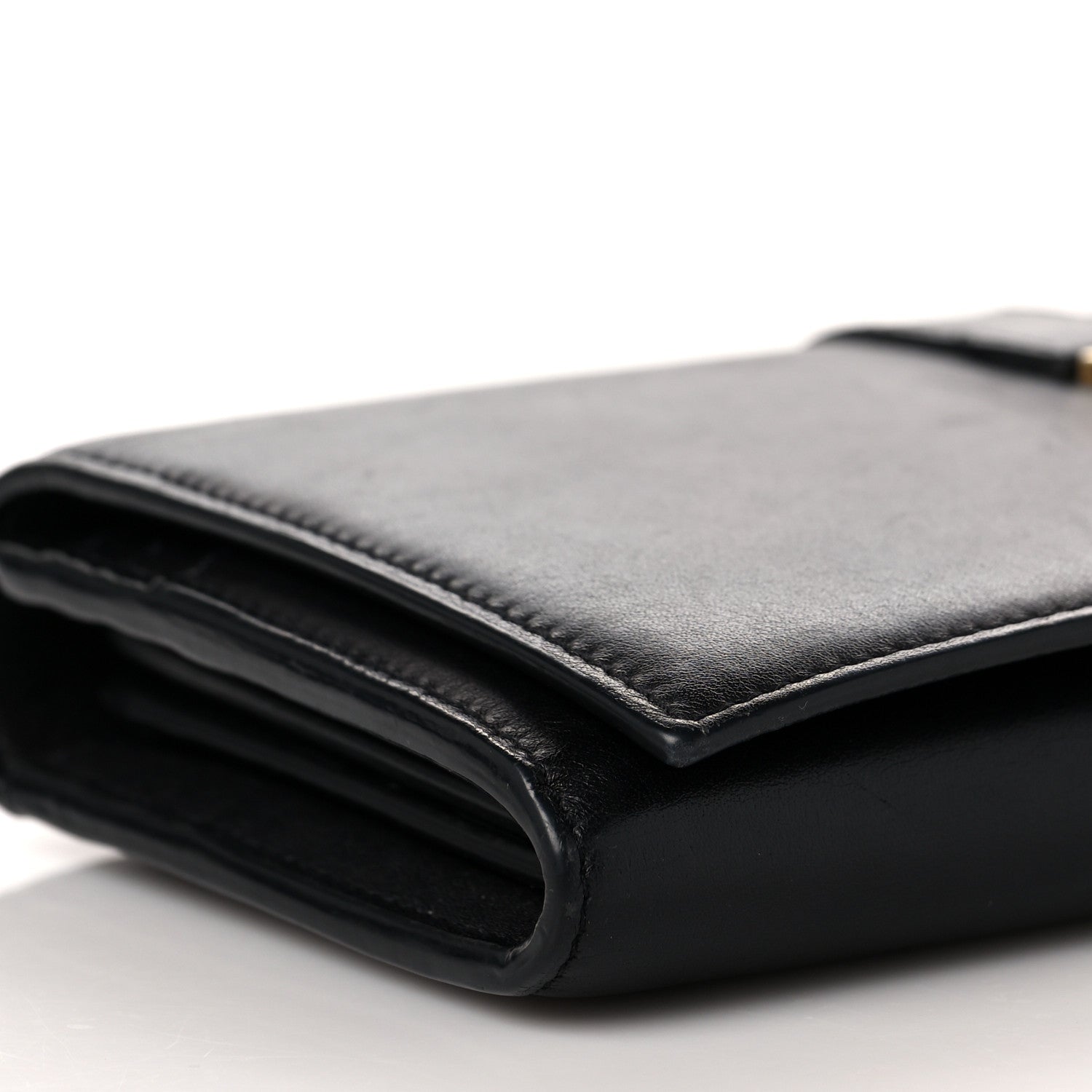 Saint Laurent Calfskin Monogram Large Flap Wallet Black 8 of 11