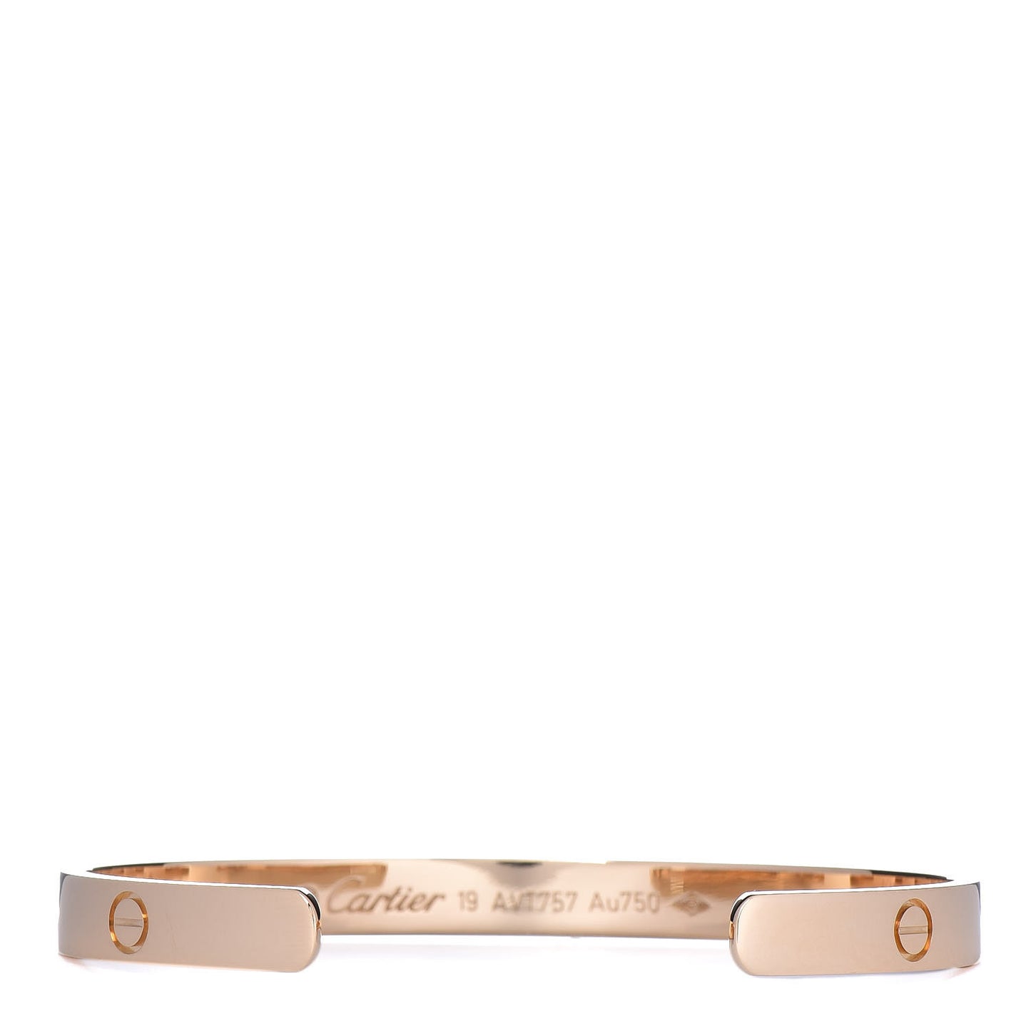 18K Yellow Gold LOVE Cuff Bracelet 19