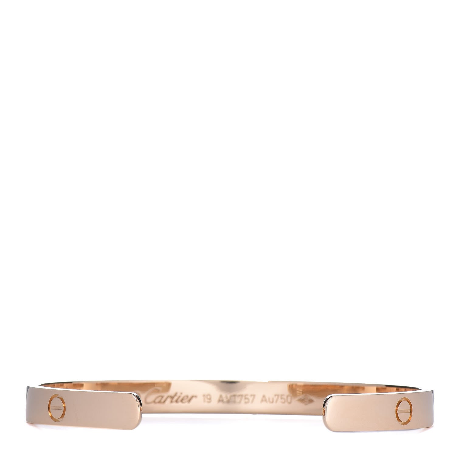 Cartier 18K Yellow Gold LOVE Cuff Bracelet 19 3 of 5