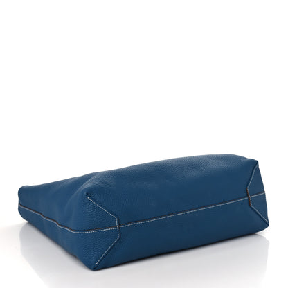 Hermes Taurillon Clemence Double Sens 45 Reversible Tote Menthe Bleu Thalassa 6 of 13