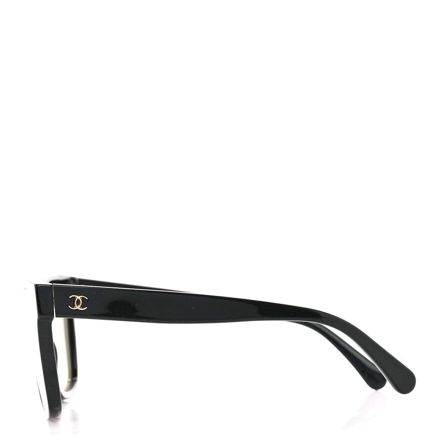 Chanel Acetate Shield Sunglasses 5418 Black Gold 3 of 8