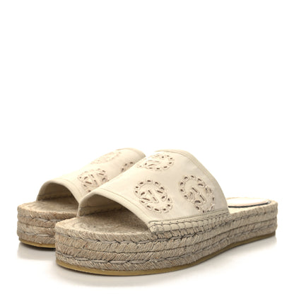 Gucci Canvas Interlocking G Damita Espadrille Sandals 39 Natural 3 of 9