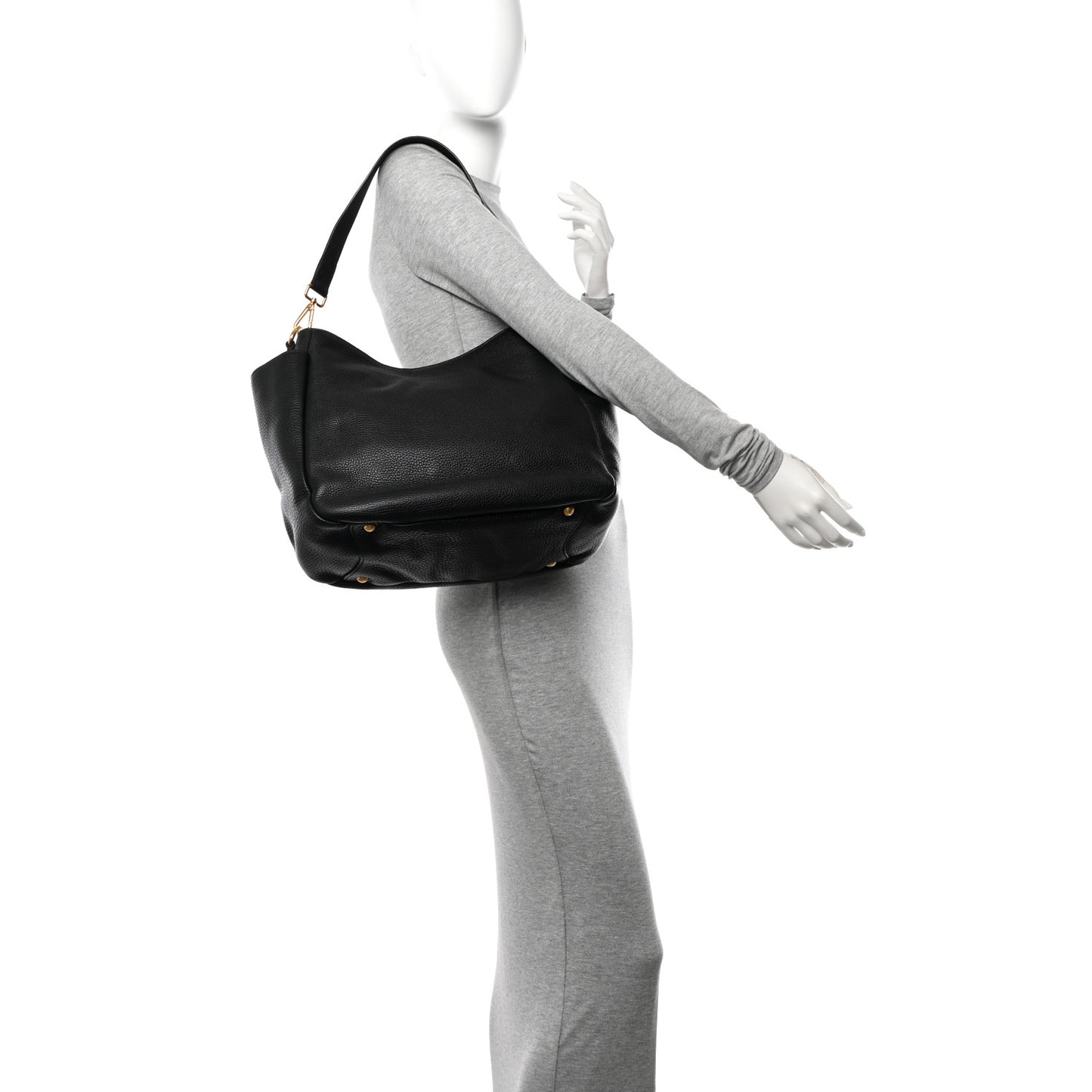 Vitello Daino Side Pocket Hobo Black