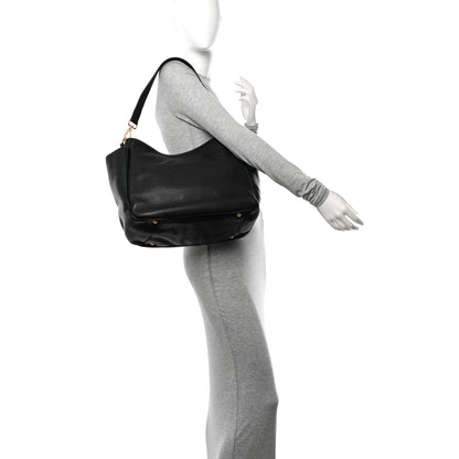 Prada Vitello Daino Side Pocket Hobo Black 2 of 10