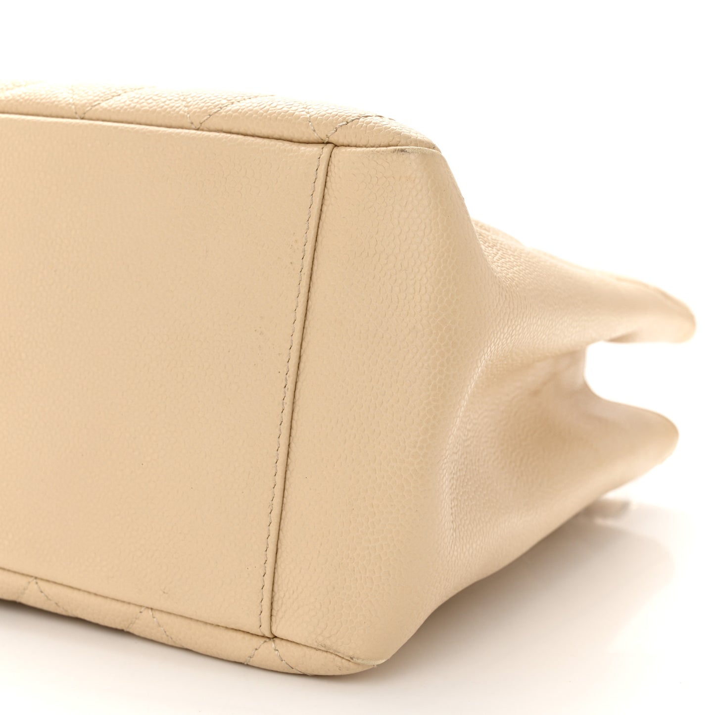Caviar Quilted Grand Shopping Tote GST Beige Clair