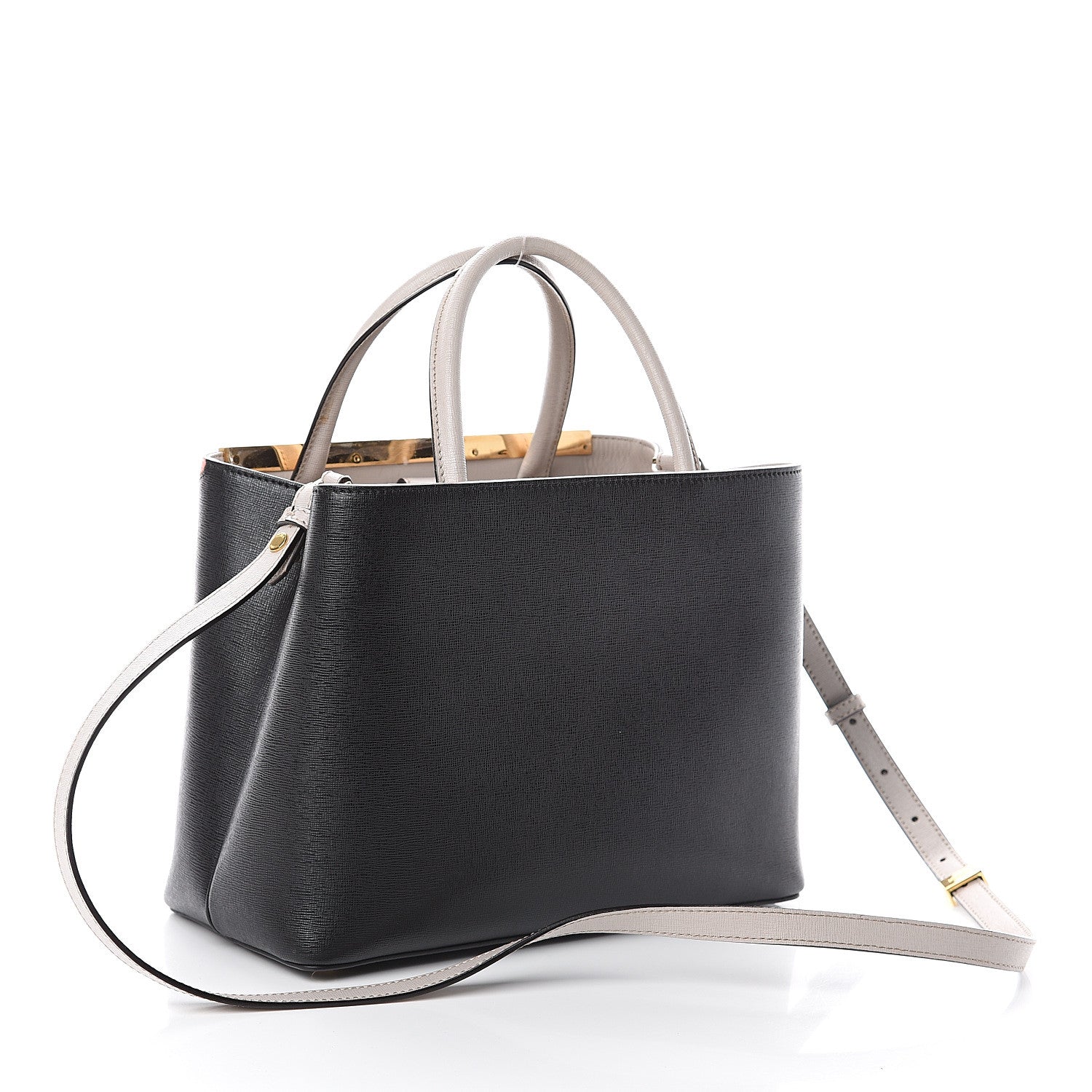 Fendi Vitello Elite Monster Petite 2Jours Tote Multicolor Black Grigio Polvere Multicolor 2 of 8