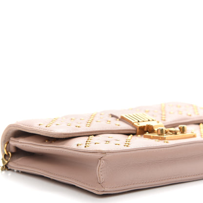 Christian Dior Lambskin Cannage Studded Dioraddict Wallet on Chain Clutch Nude 8 of 9