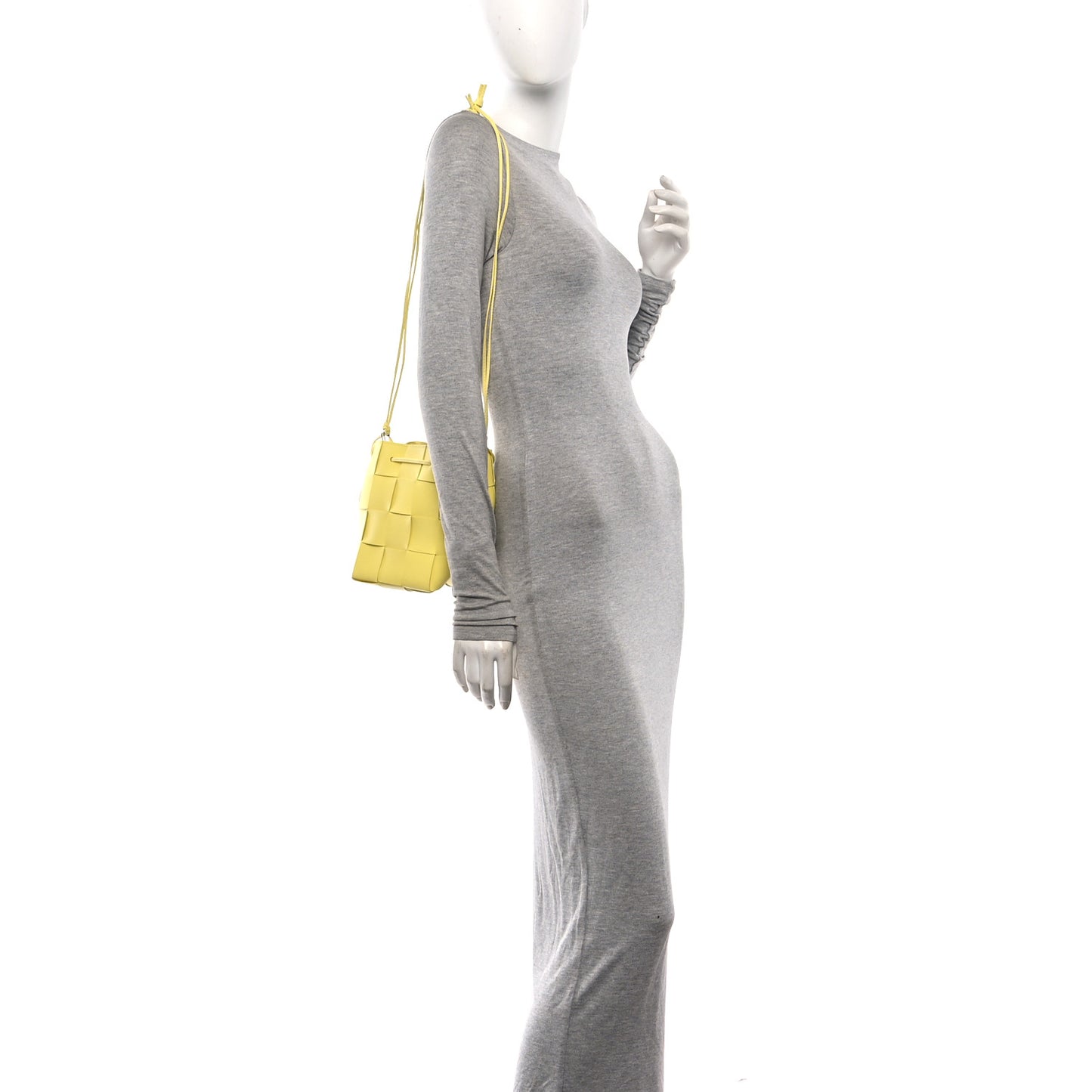 Lambskin Maxi Intrecciato Small Cassette Crossbody Bucket Bag Sherbert