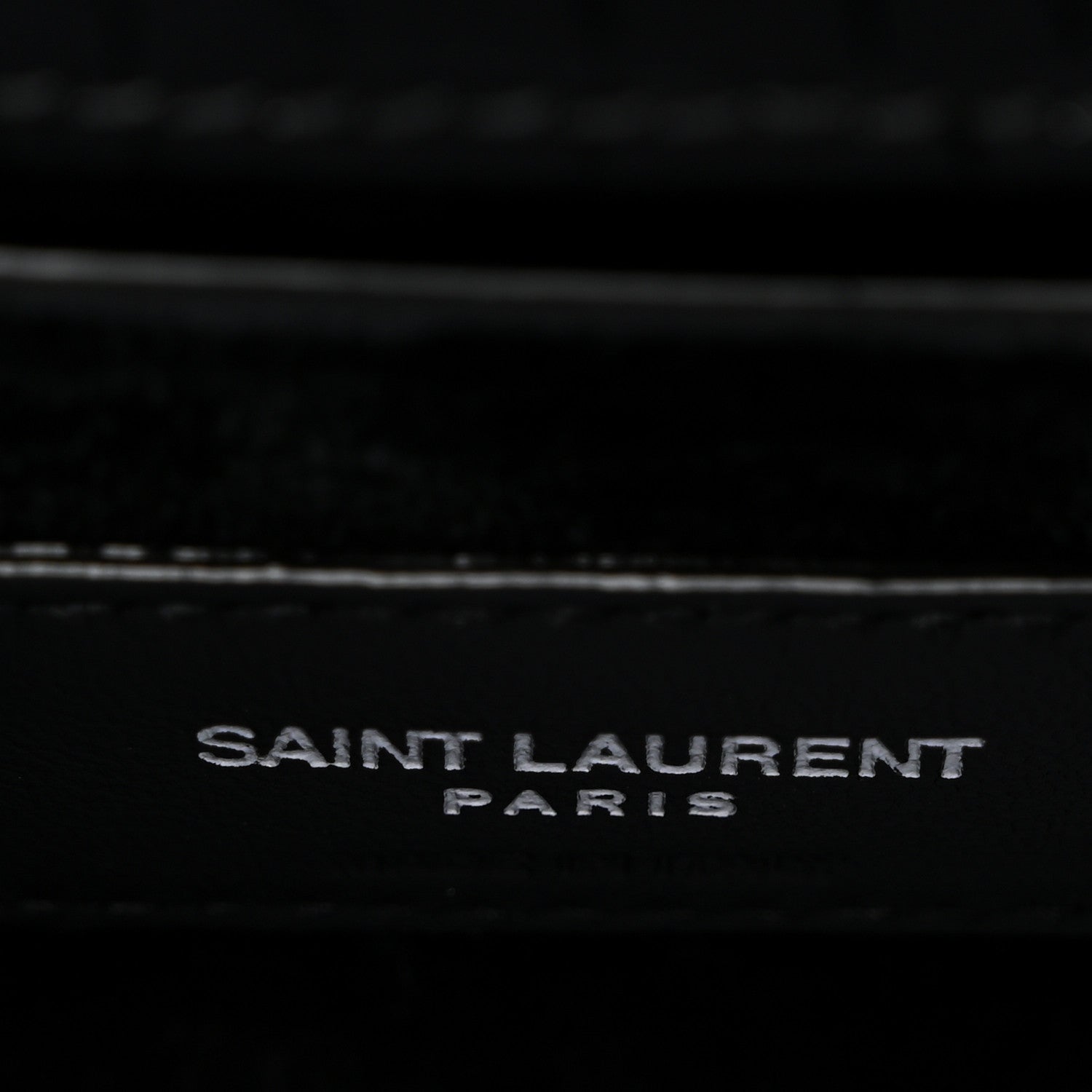 Saint Laurent Calfskin Crocodile Embossed Medium Monogram Sunset Black 7 of 12