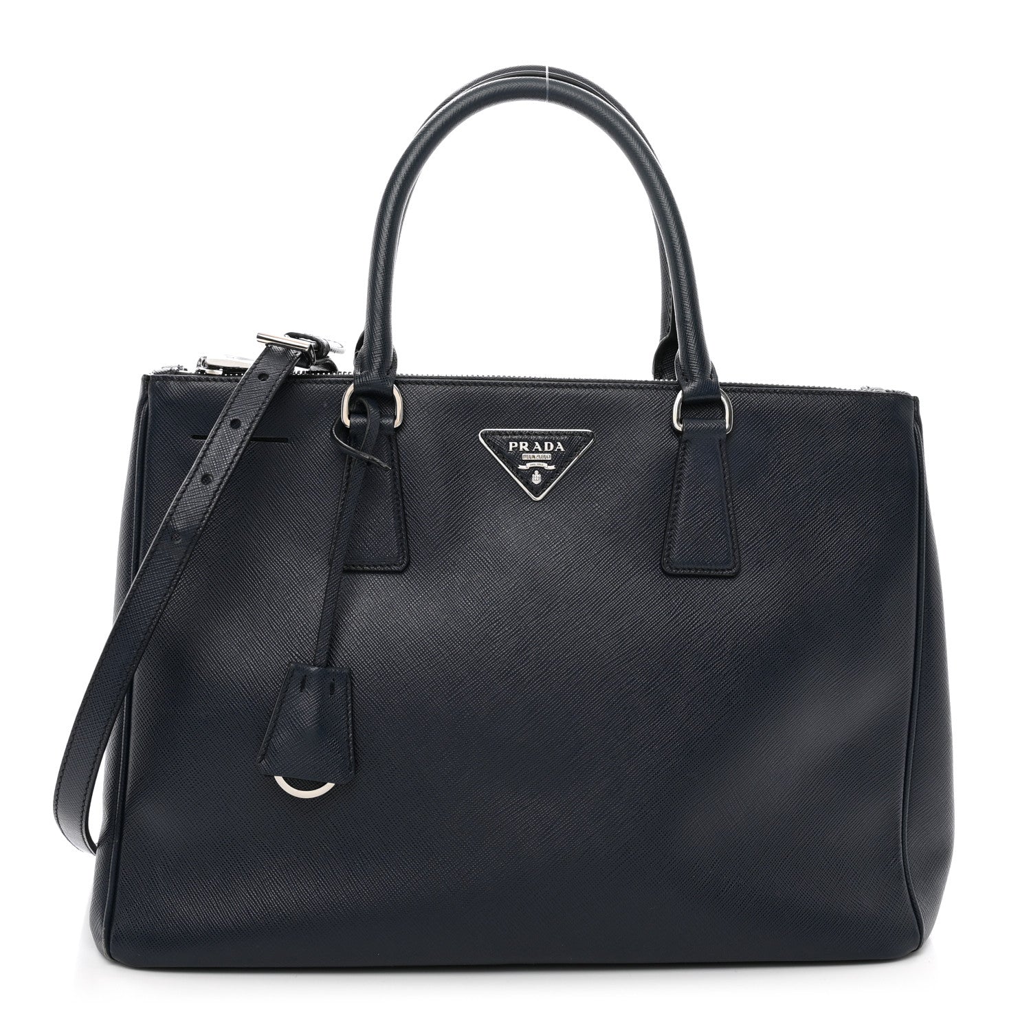 Prada Saffiano Medium Galleria Double Zip Tote Baltico 1 of 11