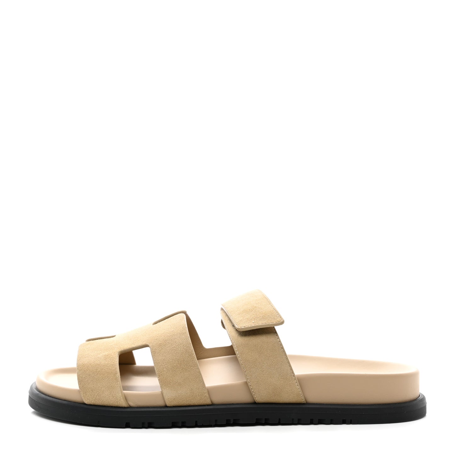 Suede Goatskin Womens Chypre Sandals 40.5 Beige Lin