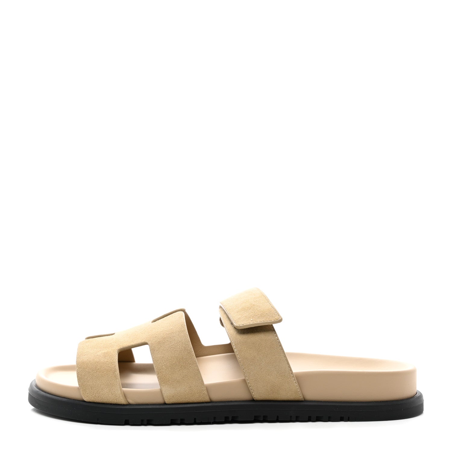 Hermes Suede Goatskin Womens Chypre Sandals 40.5 Beige Lin 1 of 9