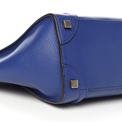 Celine Drummed Calfskin Mini Luggage Indigo 9 of 11
