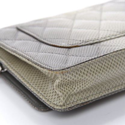 Chanel Lizard Ombre Wallet on Chain WOC Grey 10 of 16