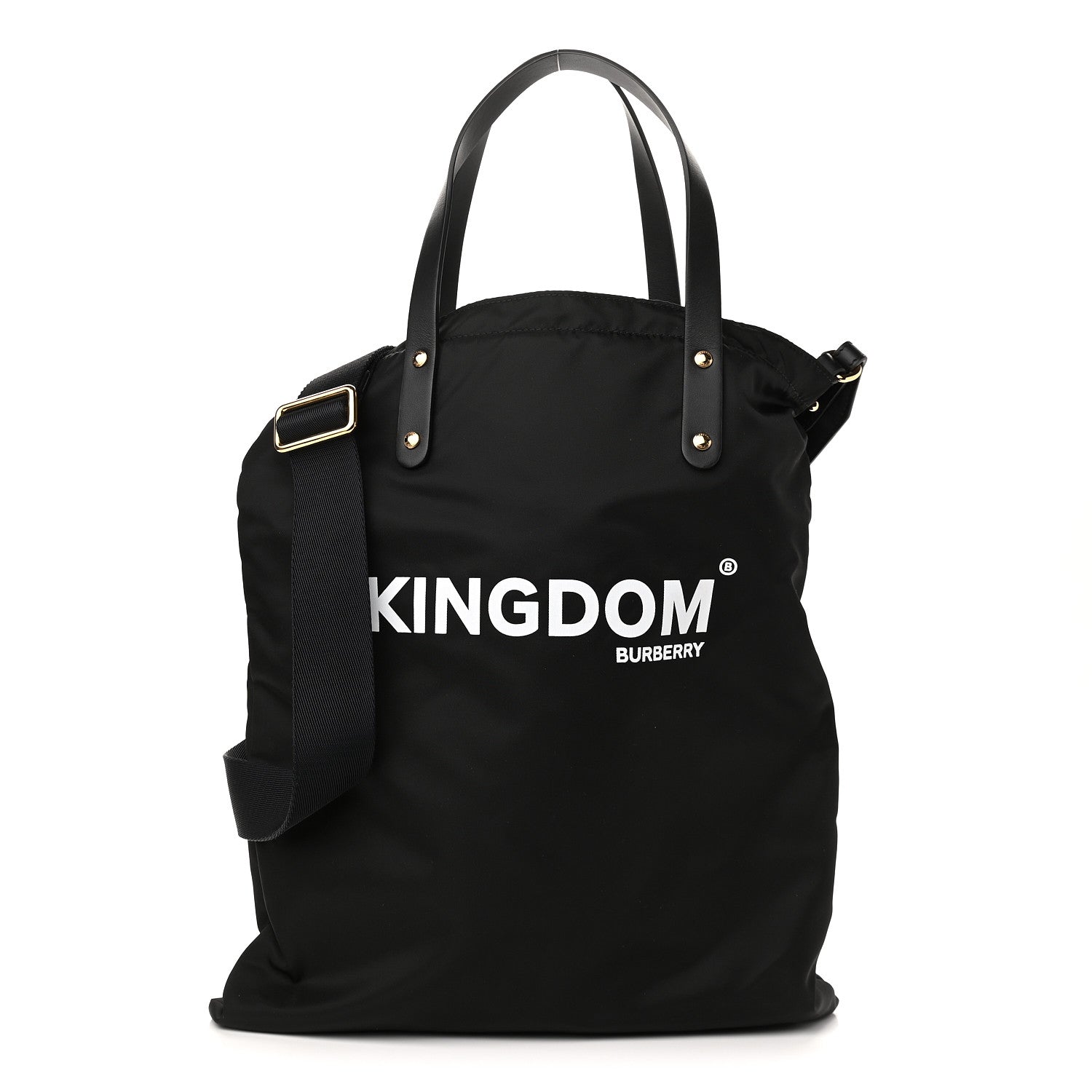 Burberry Nylon Calfskin Kingdom Print Tote Black 1 of 8