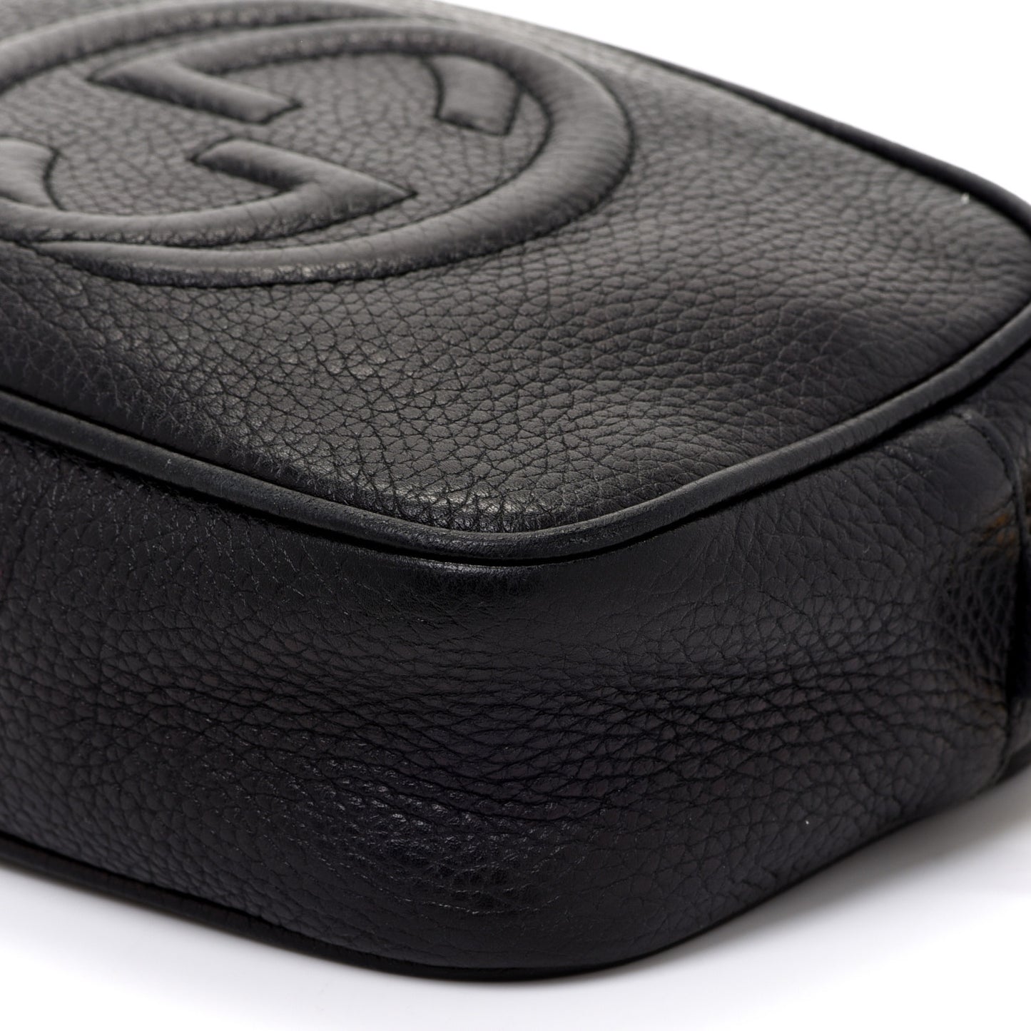 Pebbled Calfskin Mini Soho Disco Bag Black