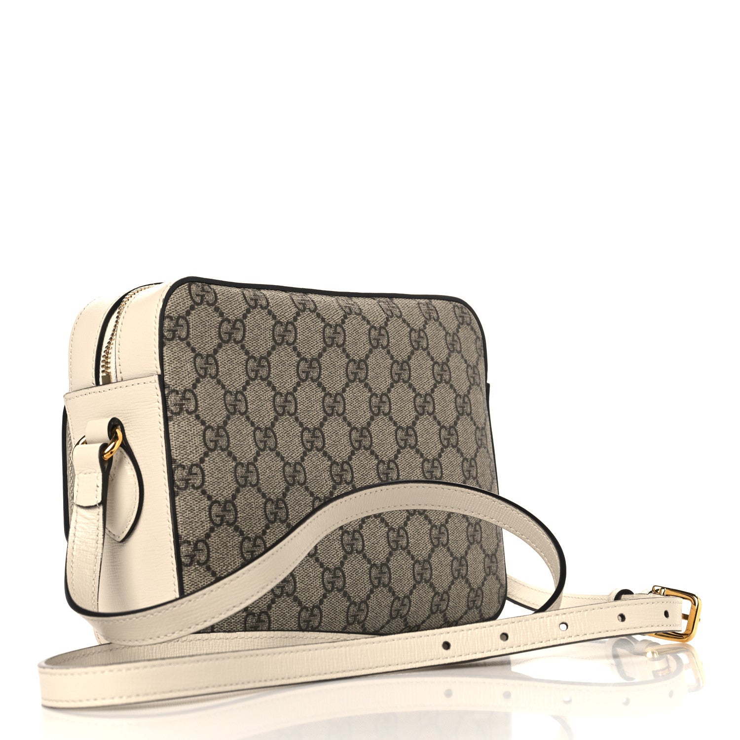 Gucci GG Supreme Monogram Small Horsebit 1955 Shoulder Bag Beige Mystic White 3 of 10