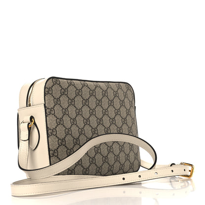 Gucci GG Supreme Monogram Small Horsebit 1955 Shoulder Bag Beige Mystic White 3 of 10