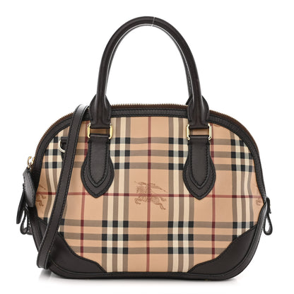 Burberry Haymarket Check Small Orchard Bowling Bag Chocolate 1 of 17