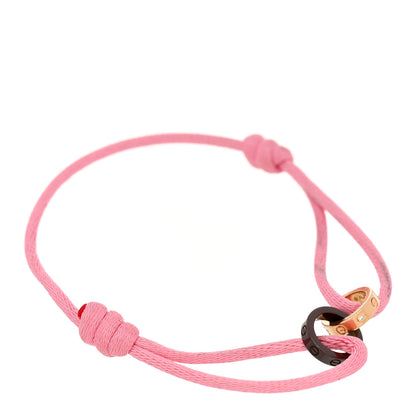 Cartier 18K Pink Gold Ceramic 4 Diamond LOVE Cord Bracelet Pink 1 of 4