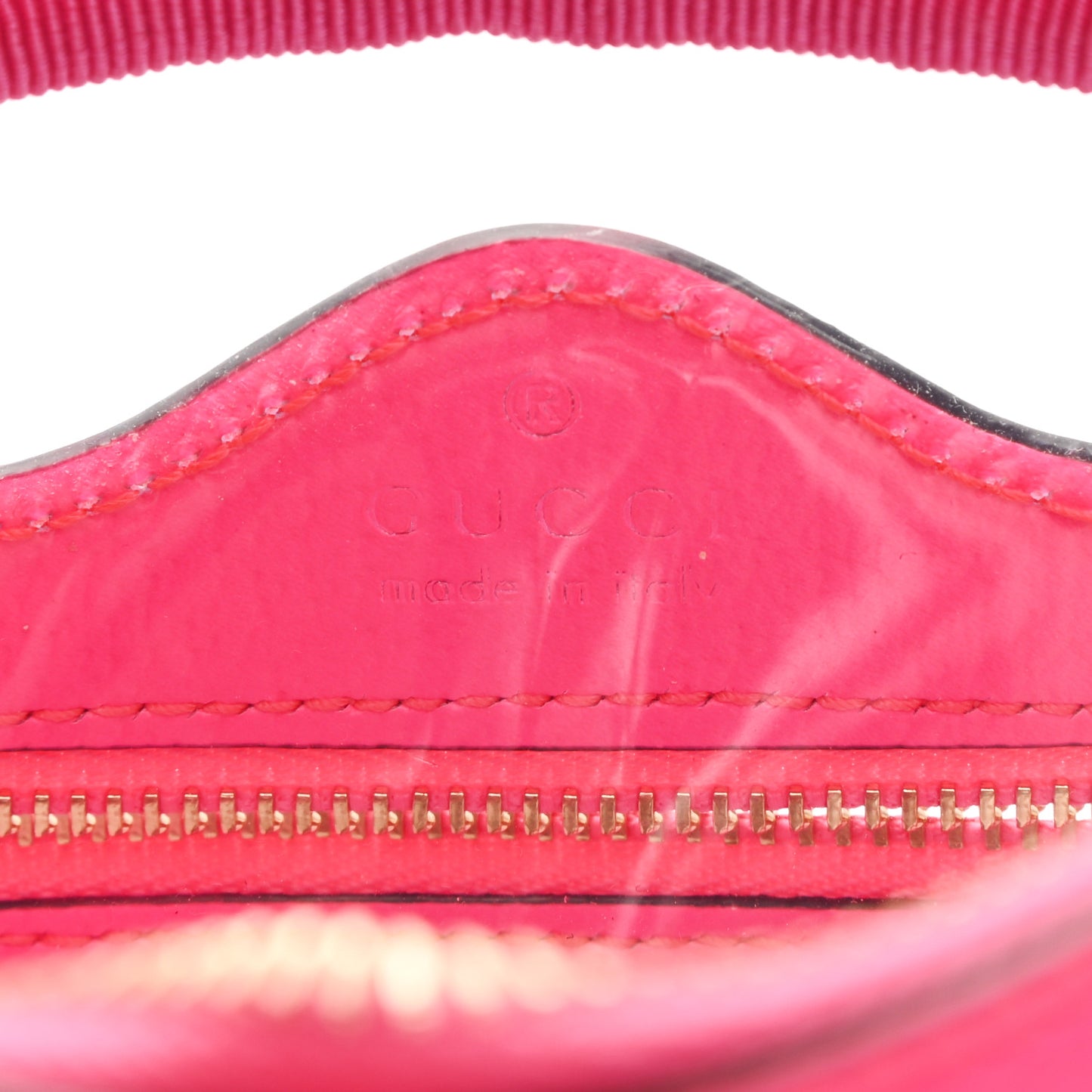 Vinyl Web Mini Ophidia Transparent Shoulder Bag Fluorescent Fuchsia