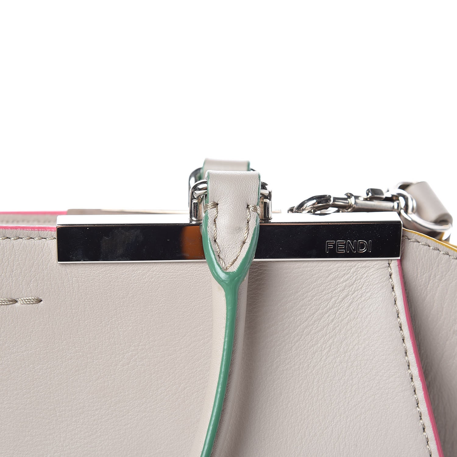 Fendi Vitello Dolce Petite 3Jours Tote Grigio Polvere 11 of 11