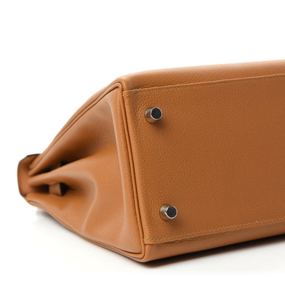 Hermes Evercolor Kelly Retourne 28 Caramel Rose d'Ete 7 of 11