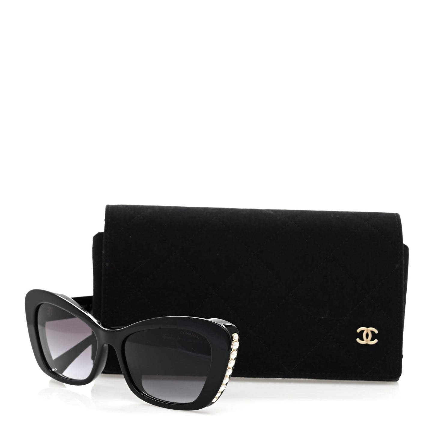 Acetate Pearl Cat Eye CC Sunglasses 5481-H-A Black