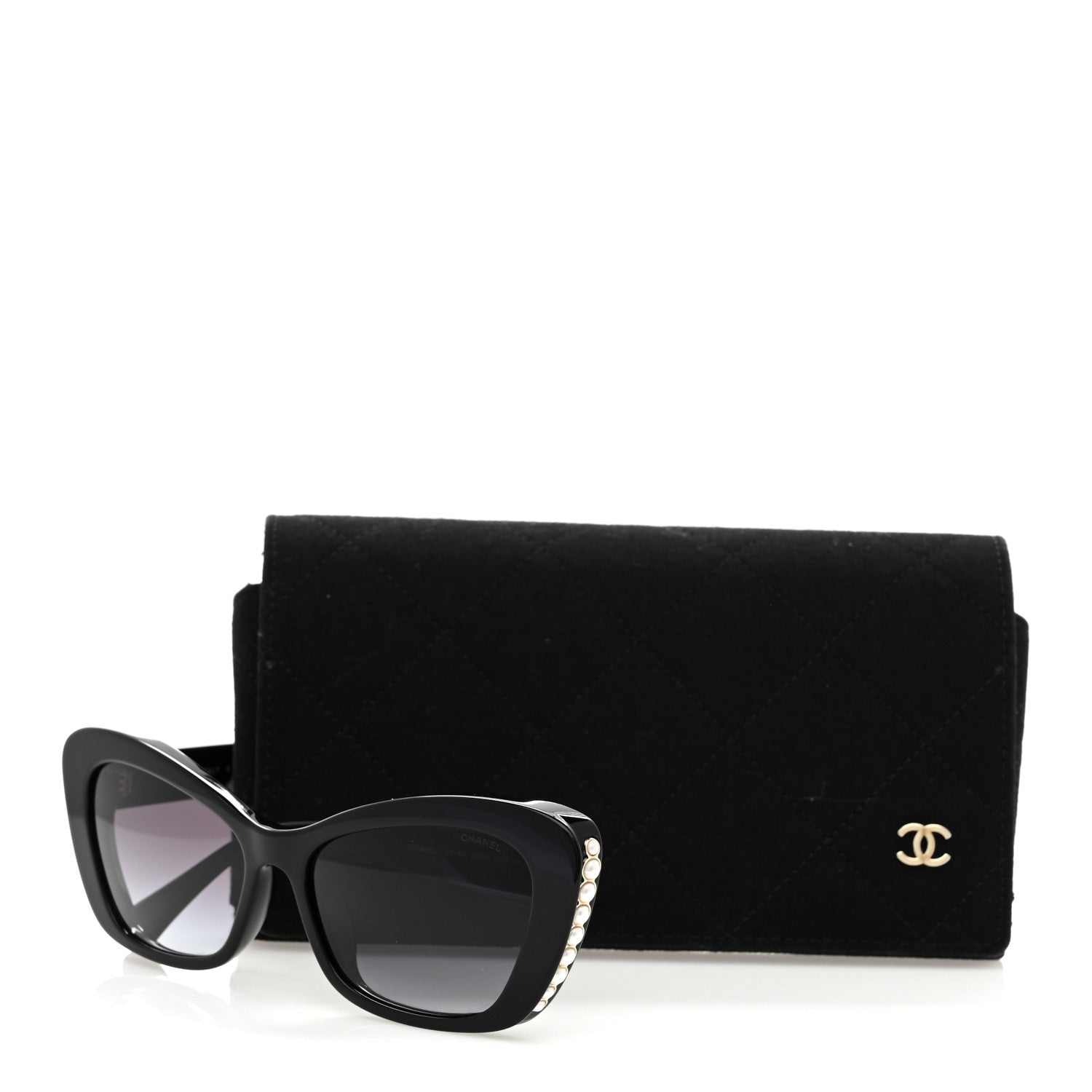 Chanel Acetate Pearl Cat Eye CC Sunglasses 5481-H-A Black 8 of 8