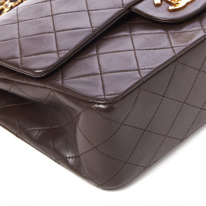 Chanel Lambskin Quilted Medium Double Flap Dark Brown 5 of 9