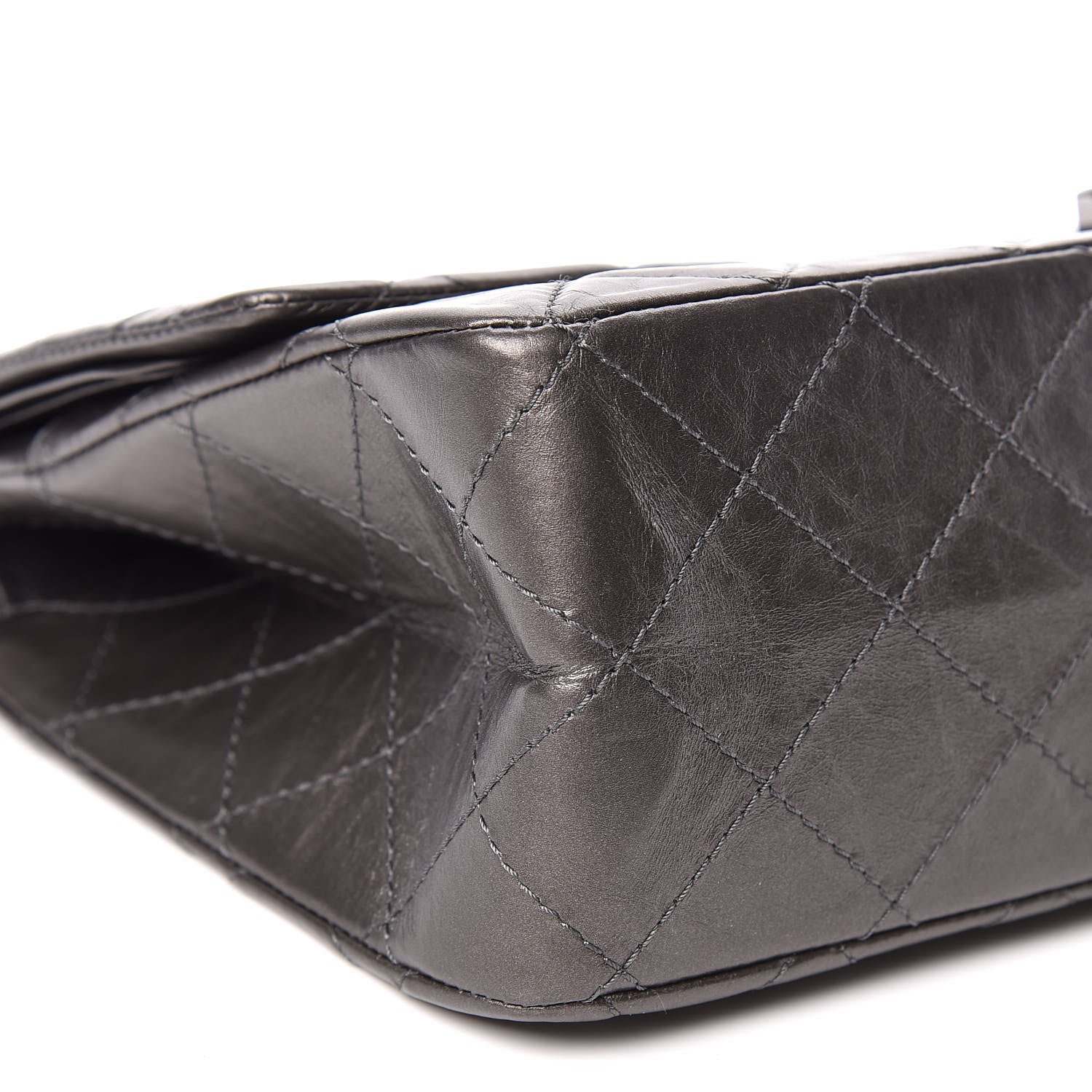 Chanel Metallic Aged Calfskin Quilted 2.55 Reissue 227 Flap Dark Silver 8 of 9