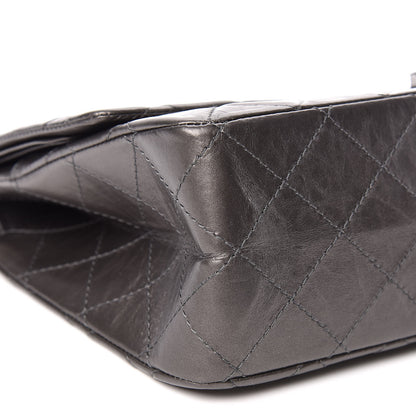 Chanel Metallic Aged Calfskin Quilted 2.55 Reissue 227 Flap Dark Silver 8 of 9