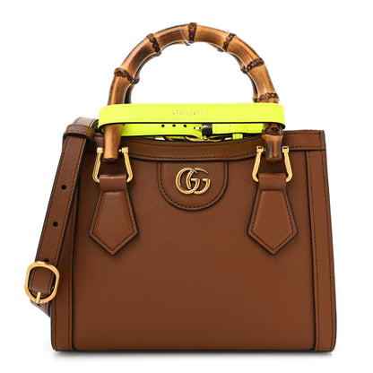 Gucci Wonka Grain Calfskin Mini Diana Tote Bag Cuir Yellow Fluo 1 of 9