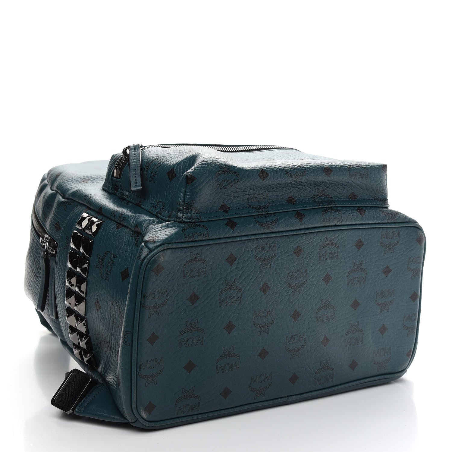 MCM Visetos Medium Side Studs Stark Backpack Teal 3 of 7