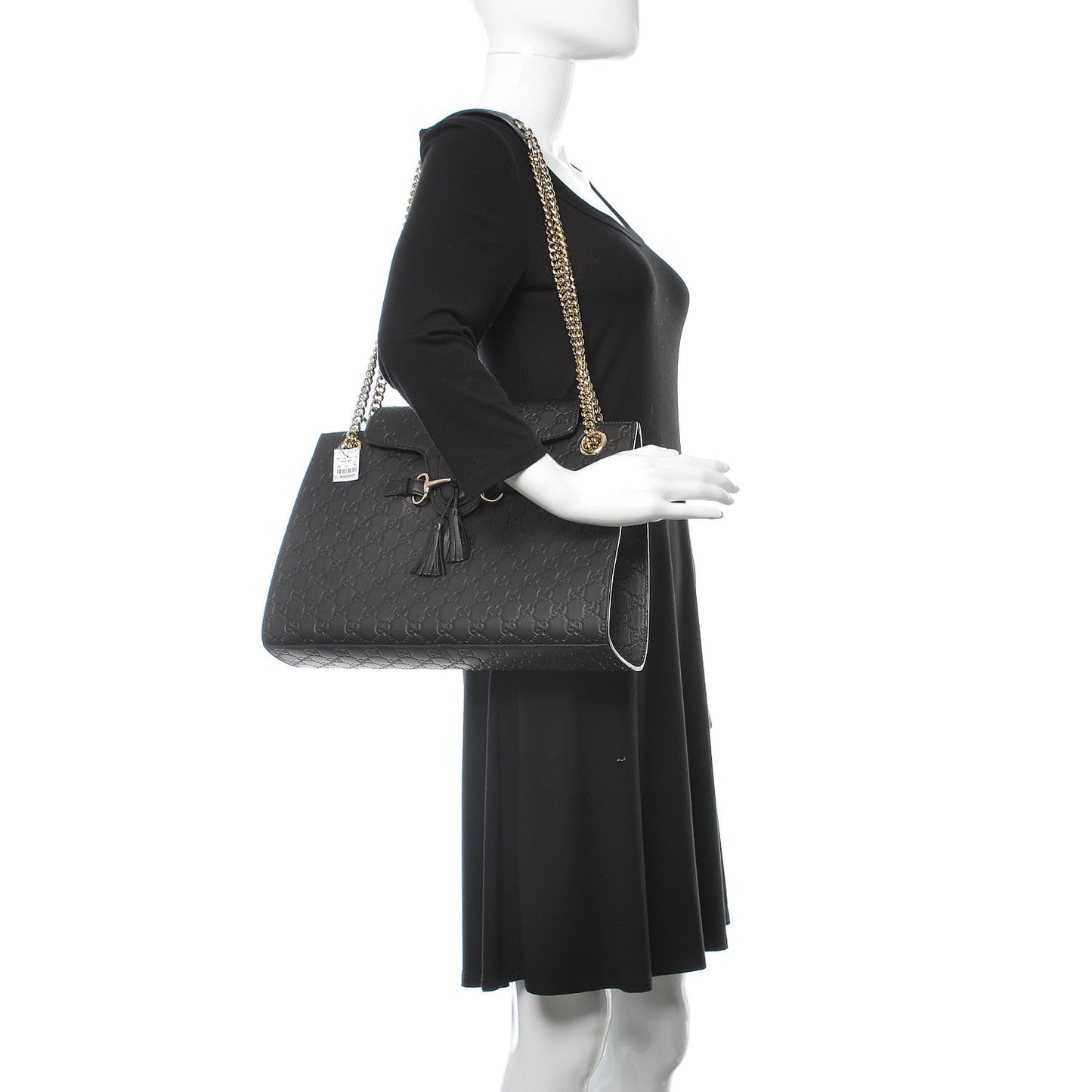 Guccissima Large Emily Chain Shoulder Bag Black