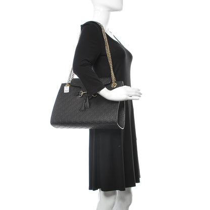 Gucci Guccissima Large Emily Chain Shoulder Bag Black 2 of 9